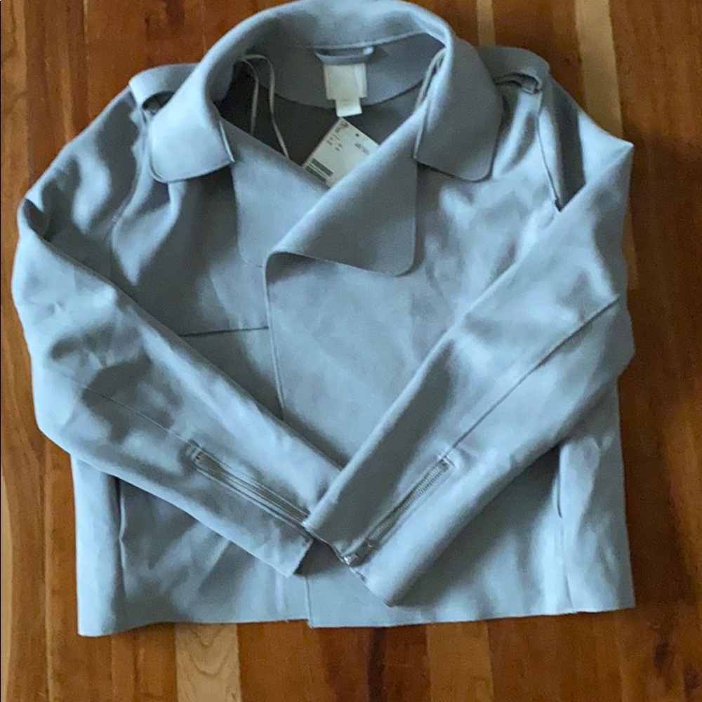 NWT H&M Gray Faux Suede Jacket